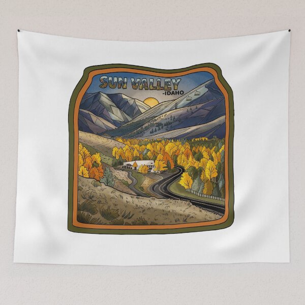 Item preview, Sun Valley Idaho Vintage Mountain Sticker - Retro Autumn Travel Decal designed and sold by Kakon-52.