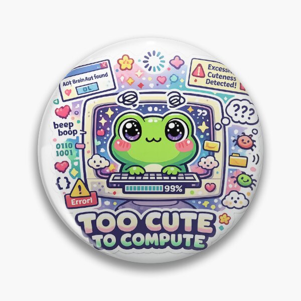 Item preview, Too Cute to Compute Frog Sticker designed and sold by Cozy404Lab.