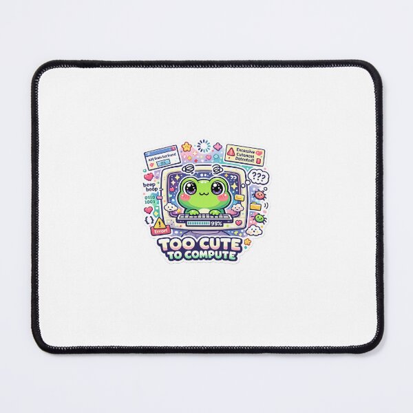 Item preview, Too Cute to Compute Frog Sticker designed and sold by Cozy404Lab.
