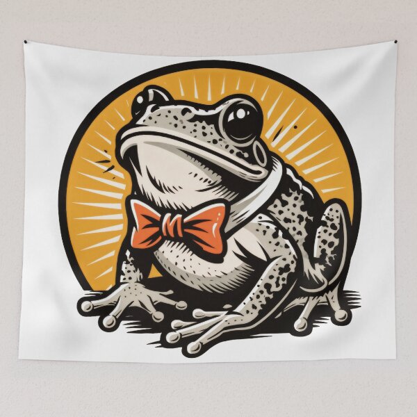Item preview, Sticker - Decal - Bow-Tied Frog – Playful Graphic Charm designed and sold by ForeverPrintsOK.