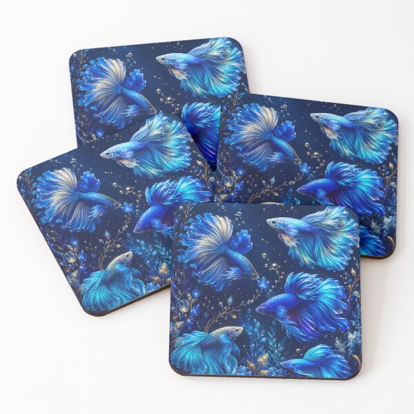 Item preview, Blue Betta Fish Midnight Underwater Garden designed and sold by SRY DESIGN.