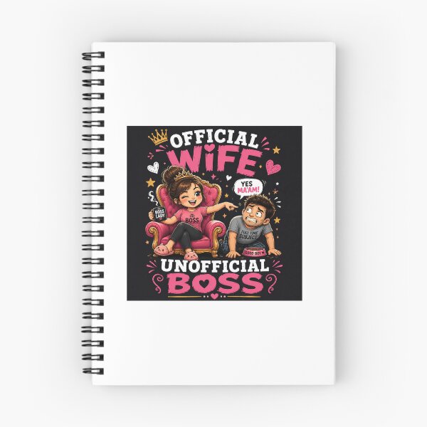 Item preview, Official Wife Unofficial Boss | Funny Marriage Couple Design designed and sold by ArjunDev1994.