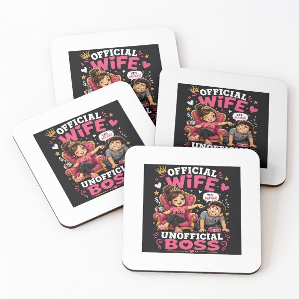 Item preview, Official Wife Unofficial Boss | Funny Marriage Couple Design designed and sold by ArjunDev1994.