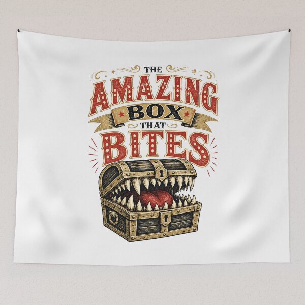 Item preview, The Amazing Box That Bites Vintage Mimic Chest Poster designed and sold by Fenay Designs.