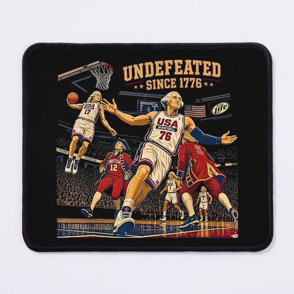 Item preview, George Washington Basketball Undefeated Since 1776 Patriotic Art designed and sold by Methahshop.