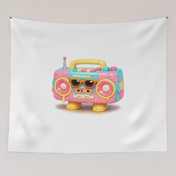 Item preview, Cute 3D Retro Boombox Radio Summer Beach Sticker designed and sold by MIROUZ2000.