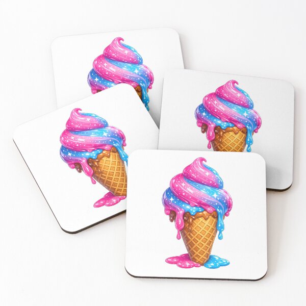 Item preview, 3D Glossy Cosmic Galaxy Melting Ice Cream Cone Art designed and sold by MIROUZ2000.