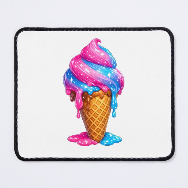 Item preview, 3D Glossy Cosmic Galaxy Melting Ice Cream Cone Art designed and sold by MIROUZ2000.