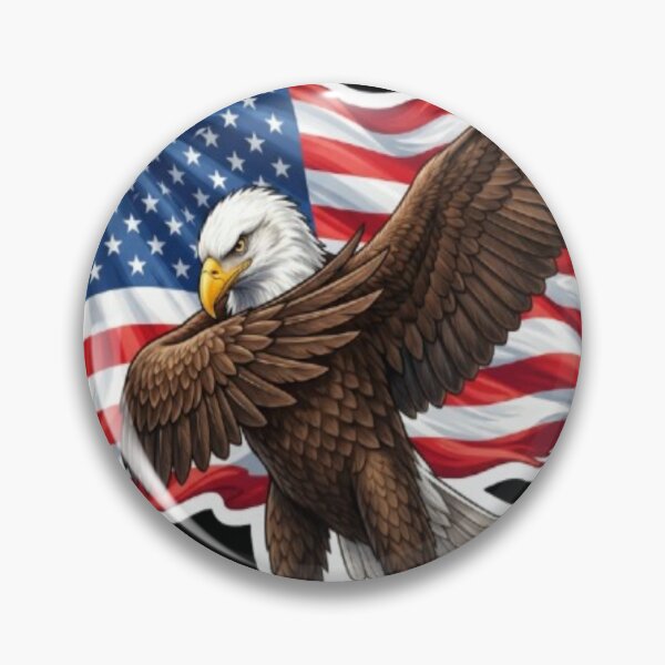 Item preview, Bald Eagle Perched with American Flag Background designed and sold by DailySparks.