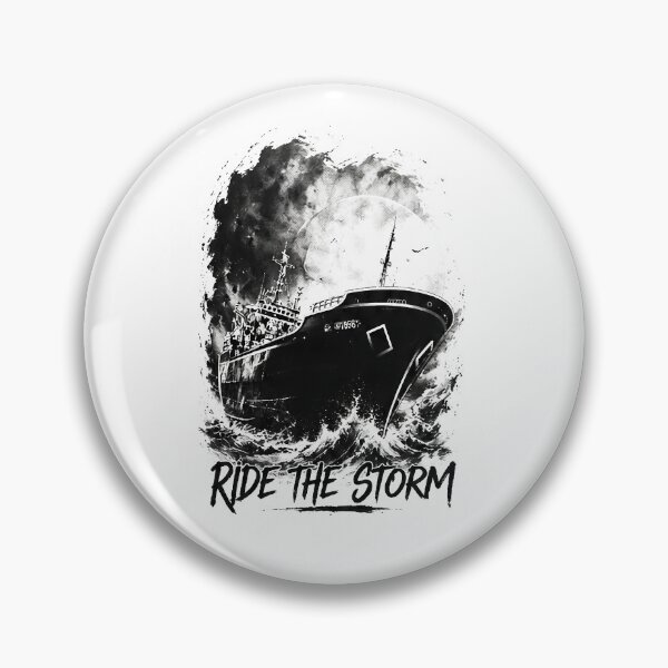Item preview, Ride The Storm Dark Nautical Shipwreck White T-Shirt designed and sold by IXM_CREATION.