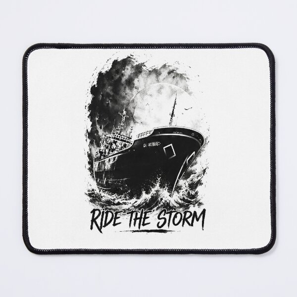 Item preview, Ride The Storm Dark Nautical Shipwreck White T-Shirt designed and sold by IXM_CREATION.