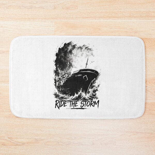 Item preview, Ride The Storm Dark Nautical Shipwreck White T-Shirt designed and sold by IXM_CREATION.