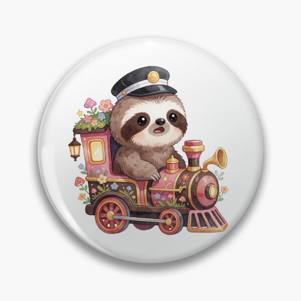 Item preview, Train Conductor Sloth | Cute Enchanted Forest Railway designed and sold by AillustriaAK.