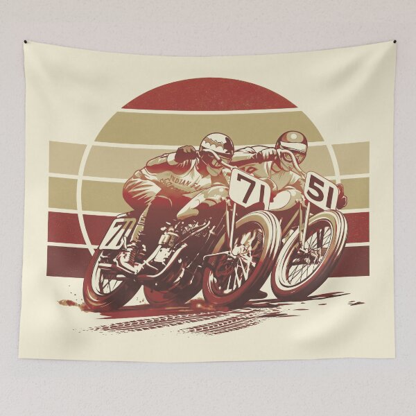 Item preview, 1950s Indian Scout Flat Track Racing Vintage Sepia Classic Motorcycle designed and sold by EdGraphy.