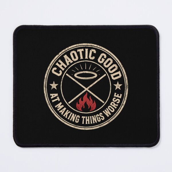 Item preview, Chaotic Good At Making Things Worse Funny Fantasy Alignment Badge designed and sold by Fenay Designs.