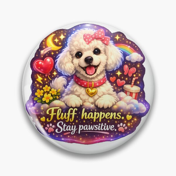 Item preview, Poodle Whimsy – “Fluff Happens. Stay Pawsitive.” designed and sold by bluesirian22.