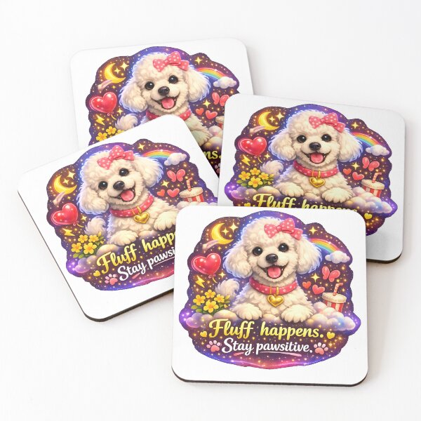 Item preview, Poodle Whimsy – “Fluff Happens. Stay Pawsitive.” designed and sold by bluesirian22.