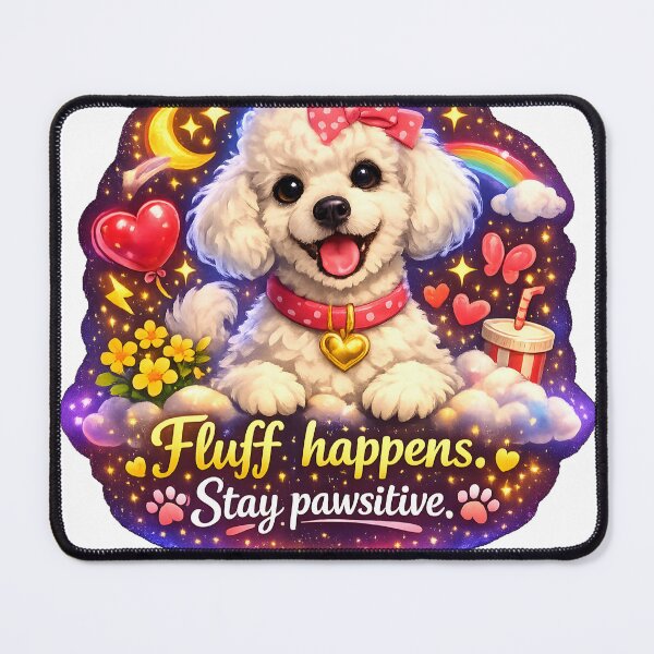 Item preview, Poodle Whimsy – “Fluff Happens. Stay Pawsitive.” designed and sold by bluesirian22.