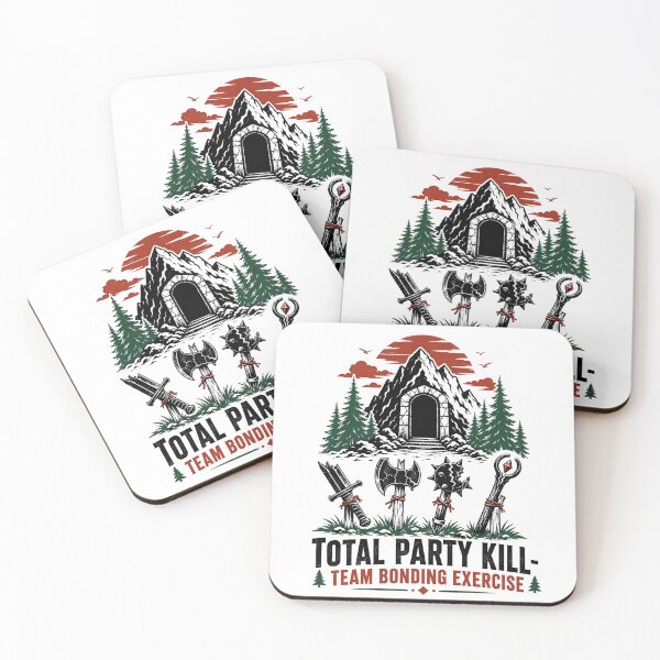 Item preview, Total Party Kill Team Bonding Exercise Funny TPK Fantasy Art designed and sold by Fenay Designs.