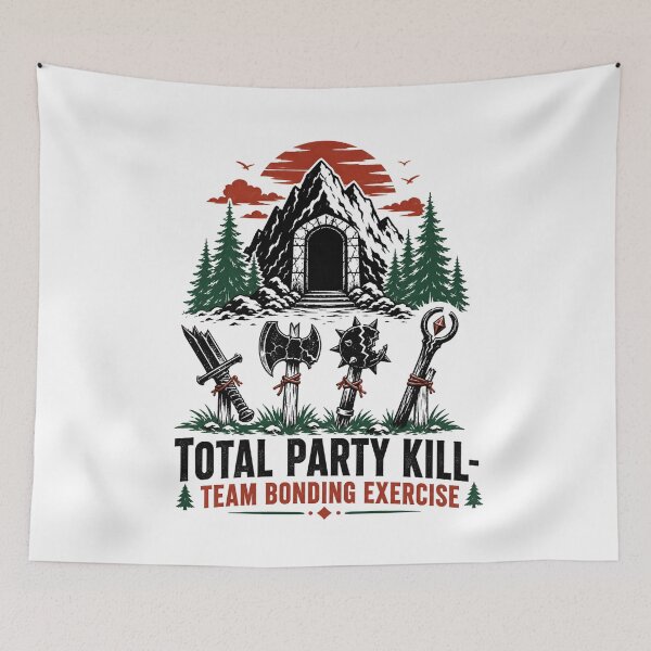 Item preview, Total Party Kill Team Bonding Exercise Funny TPK Fantasy Art designed and sold by Fenay Designs.