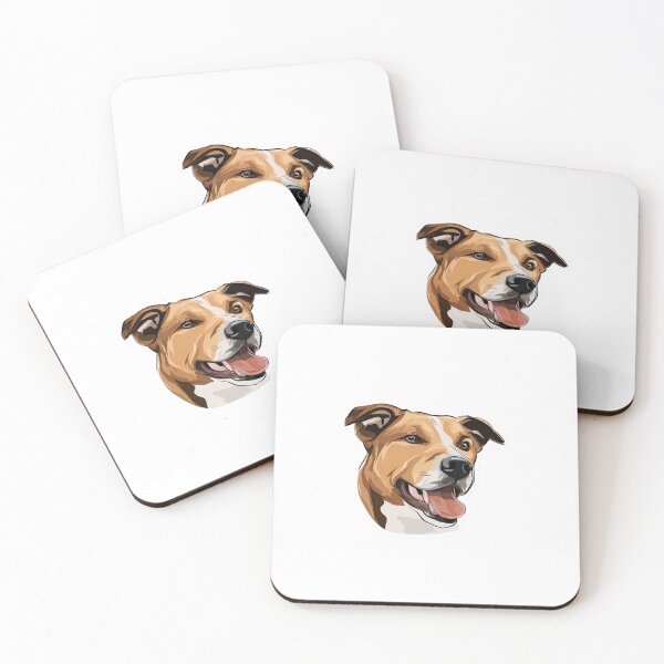 Item preview, Happy Pit Bull Portrait – Smiling Dog Lover Art designed and sold by Yogabyadeola.