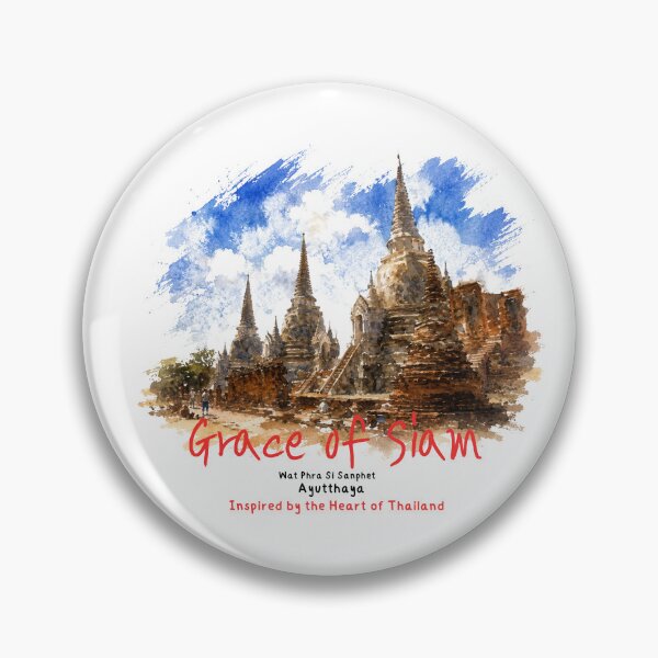 Item preview, Ayutthaya Thailand Ancient Temple Watercolor Travel Art designed and sold by Beeform.