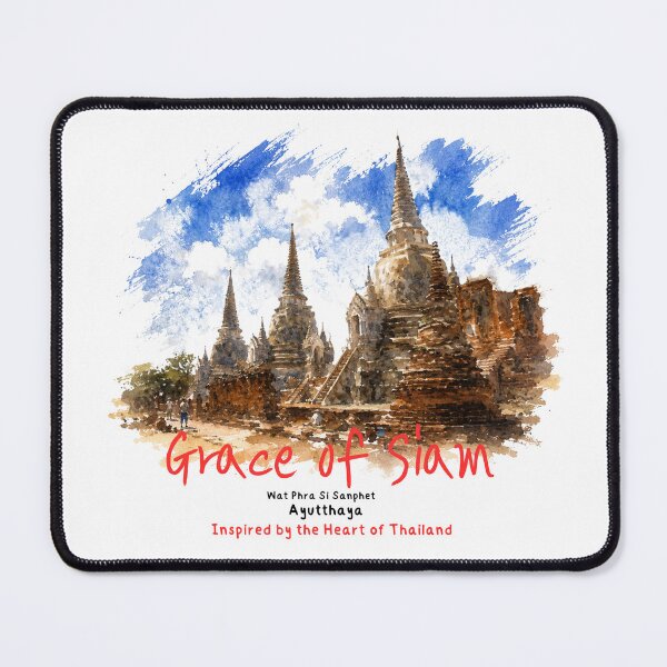 Item preview, Ayutthaya Thailand Ancient Temple Watercolor Travel Art designed and sold by Beeform.