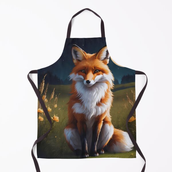 Item preview, Nighttime Fox Portrait with a Luminous Moon. designed and sold by MissYouONLY.