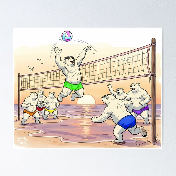 Item preview, Beach Bear Volleyball - Pride designed and sold by Black Rainbow Studios.