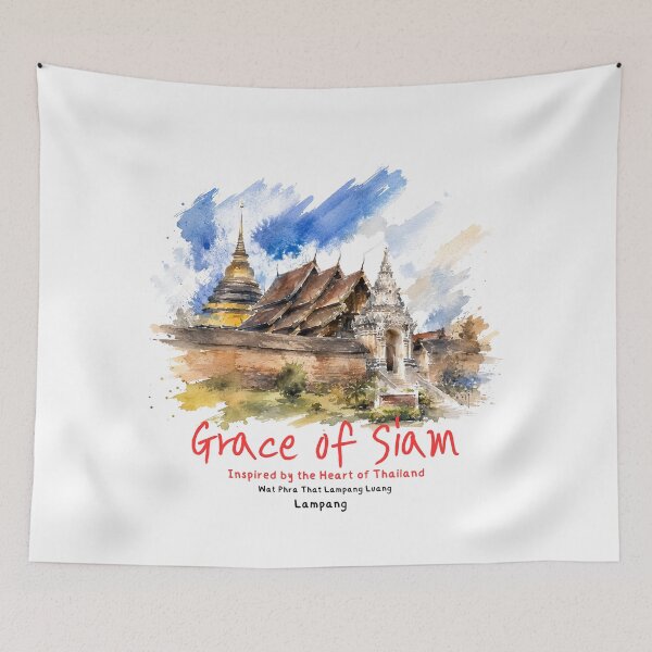 Item preview, Grace of Siam | Lanna Temple Watercolor Art | Thailand Travel designed and sold by Beeform.