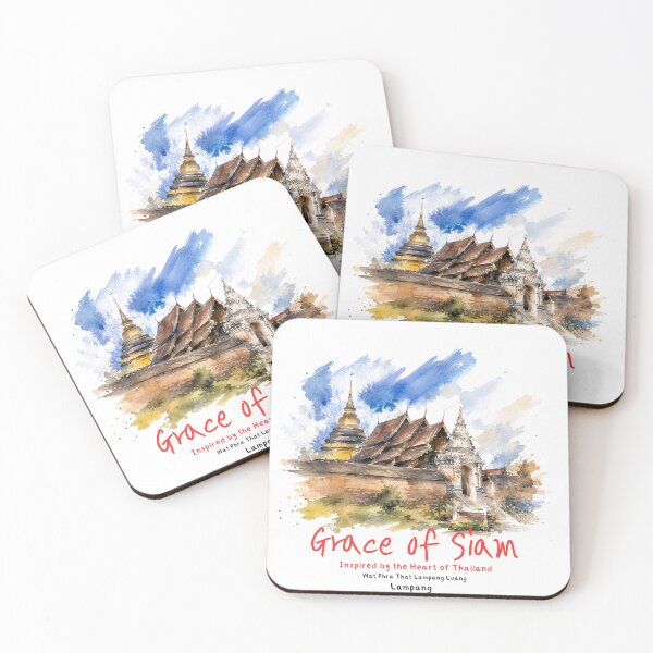 Item preview, Grace of Siam | Lanna Temple Watercolor Art | Thailand Travel designed and sold by Beeform.
