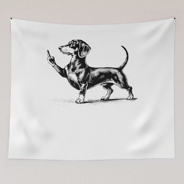 Item preview, Funny Dachshund Dog Midle Finger designed and sold by nosu-art-pod.