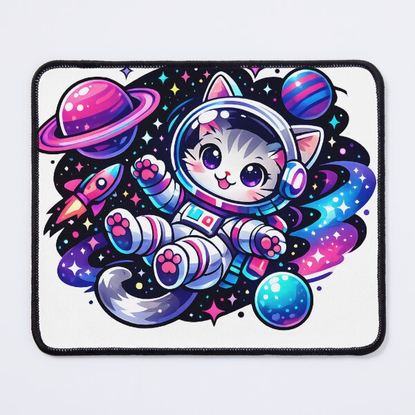 Item preview, Cosmic Kitty Explorer – Neon Galaxy Space Cat designed and sold by PenchalaPrabhas.