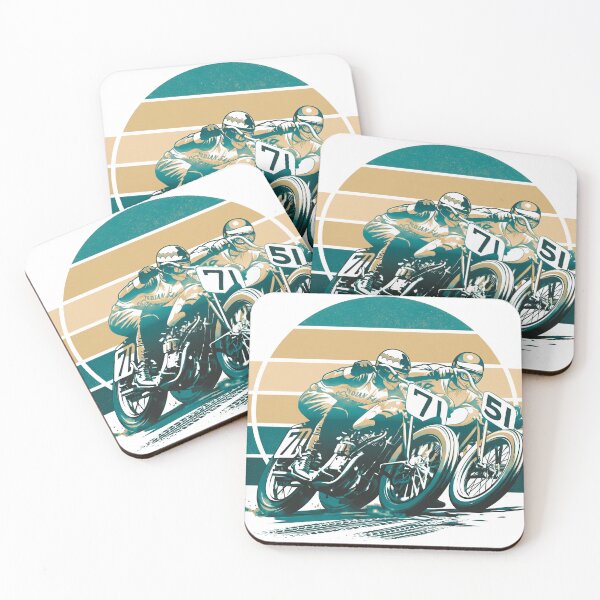 Item preview, 1950s Indian Scout Flat Track Racing Vintage Teal designed and sold by EdGraphy.