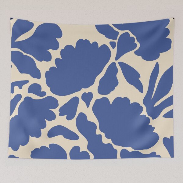 Item preview, Blue Abstract Floral designed and sold by soheedesigns.