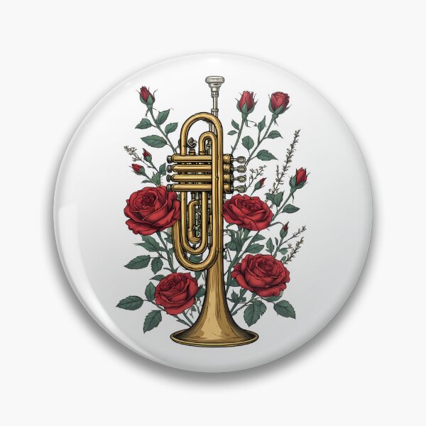 Item preview, Golden Trumpet and Red Roses - International Jazz Music designed and sold by Art-Arcade6.