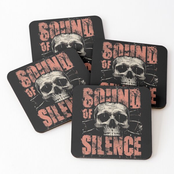 Item preview, Sound of Silence – Distorted Dark Surrealism Skull Typographic Art designed and sold by ERODED SELF.