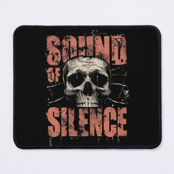 Item preview, Sound of Silence – Distorted Dark Surrealism Skull Typographic Art designed and sold by ERODED SELF.