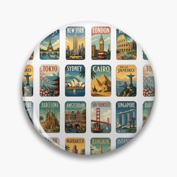 Item preview, Retro World Cities Travel Poster Art designed and sold by sadedream.
