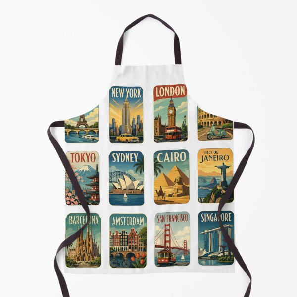 Item preview, Retro World Cities Travel Poster Art designed and sold by sadedream.