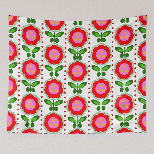 Item preview, Red Flowers Pattern designed and sold by mirimo.