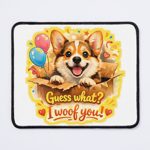 Item preview, Corgi Surprise – “Guess What? I Woof You!” designed and sold by bluesirian22.