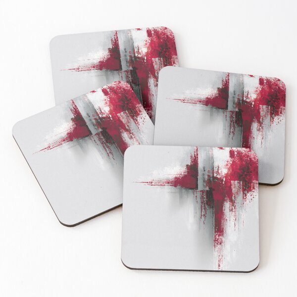 Item preview, Vertical Red Splash Abstract Expression - Textured Red Palette No.27 designed and sold by SlowRegardArt.