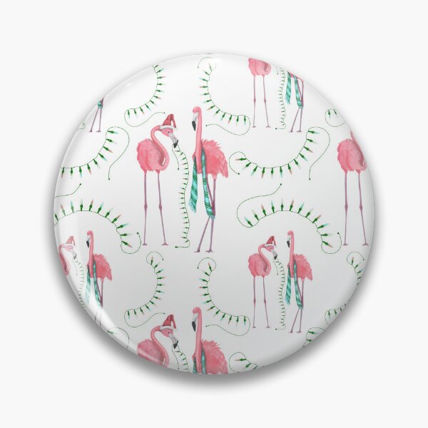 Item preview, Flamingos and Christmas Lights Design Part of Coastal Christmas Collection in Pink, Blue and Sand designed and sold by PD-Coastal.