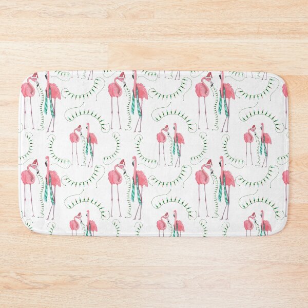 Item preview, Flamingos and Christmas Lights Design Part of Coastal Christmas Collection in Pink, Blue and Sand designed and sold by PD-Coastal.