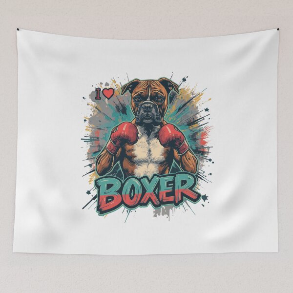 Item preview, I Love Boxer Dog Boxing Gloves  designed and sold by Girlsale.