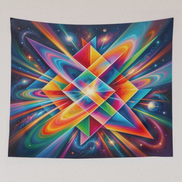 Item preview, Pop Art-inspired geometric neon pattern with cosmic energy in the style of modern Warhol aesthetics designed and sold by FotoworldEdel.