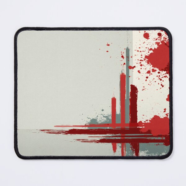 Item preview, Minimalist Red Splash Horizon Abstract Composition - Textured Red Palette No.28 designed and sold by SlowRegardArt.