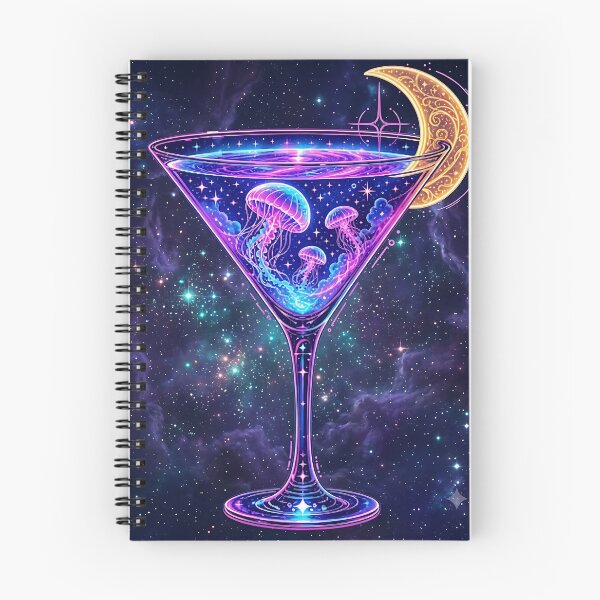 Item preview, Cosmic Neon Cocktail with Jellyfish Cyberpunk Nebula Art designed and sold by KooksStudio.