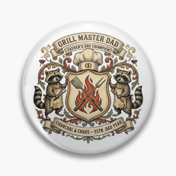 Item preview, Grill Master Dad – Funny Raccoon Father’s Day BBQ King Gift designed and sold by BobbyTee Merch.